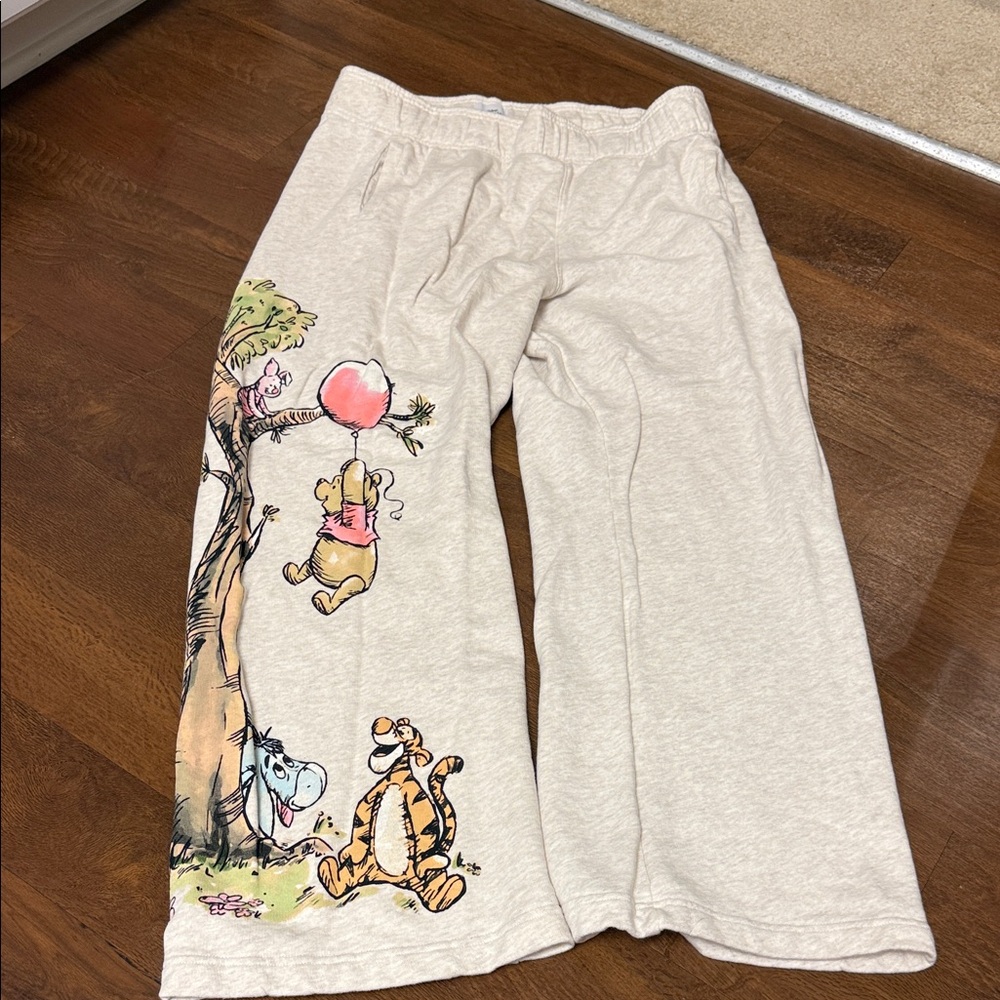 Disney Pajama/Lounge Bottoms with Winnie the Pooh and Friends - Light Gray